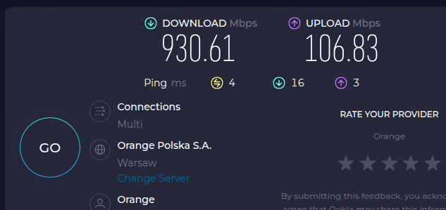 Linux VM SpeedTest on strong and fast Homeserver